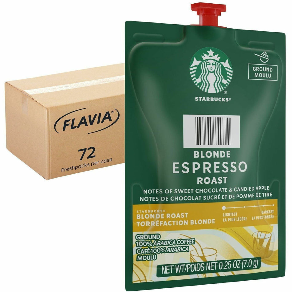 Starbucks Freshpack Blonde Espresso Roast Coffee - Compatible with Flavia Barista - Blonde - Freshpack - Espresso - 72 / Carton