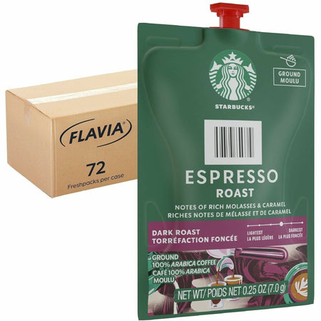 Starbucks Freshpack Espresso Roast Coffee - Compatible with Flavia Barista - Freshpack - Espresso - 72 / Carton