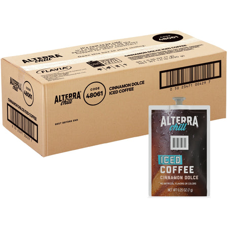 Alterra Freshpack Cinnamon Dolce Iced Coffee - Compatible with Flavia Creation 300 with Chill Refresh Module, Flavia Creation 600 with Chill Module - Dark - Freshpack - 90 / Carton