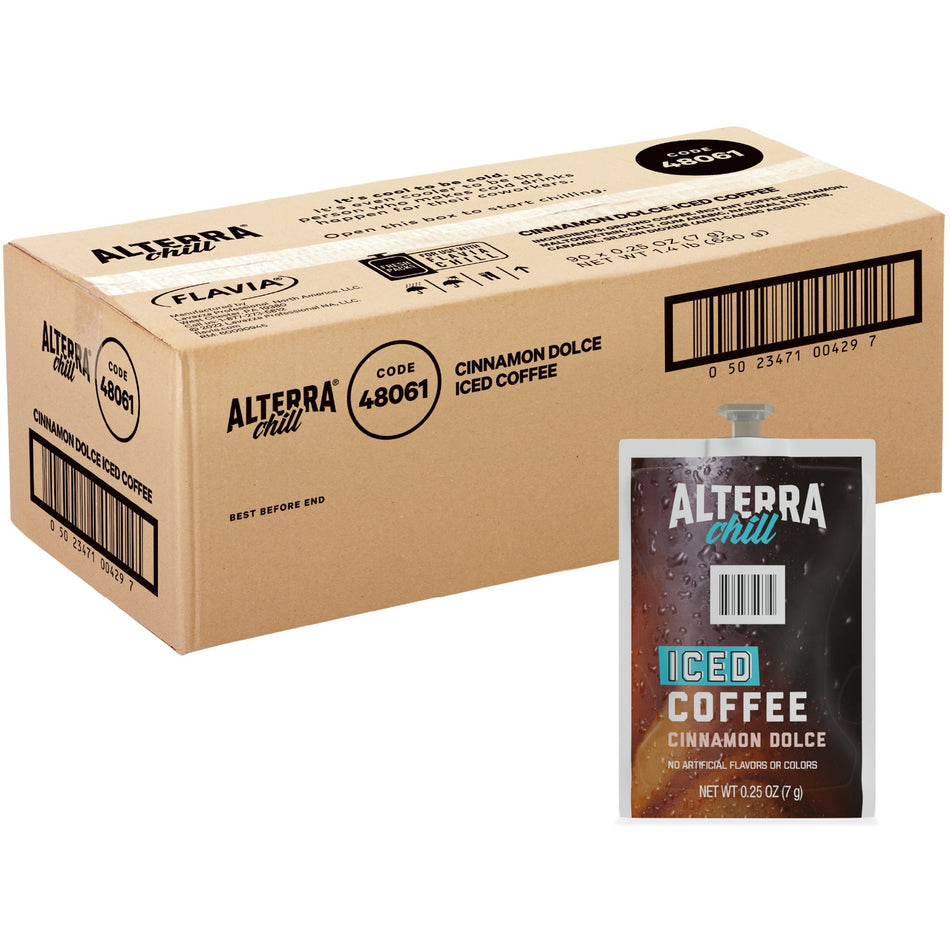 Alterra Freshpack Cinnamon Dolce Iced Coffee - Compatible with Flavia Creation 300 with Chill Refresh Module, Flavia Creation 600 with Chill Module - Dark - Freshpack - 90 / Carton
