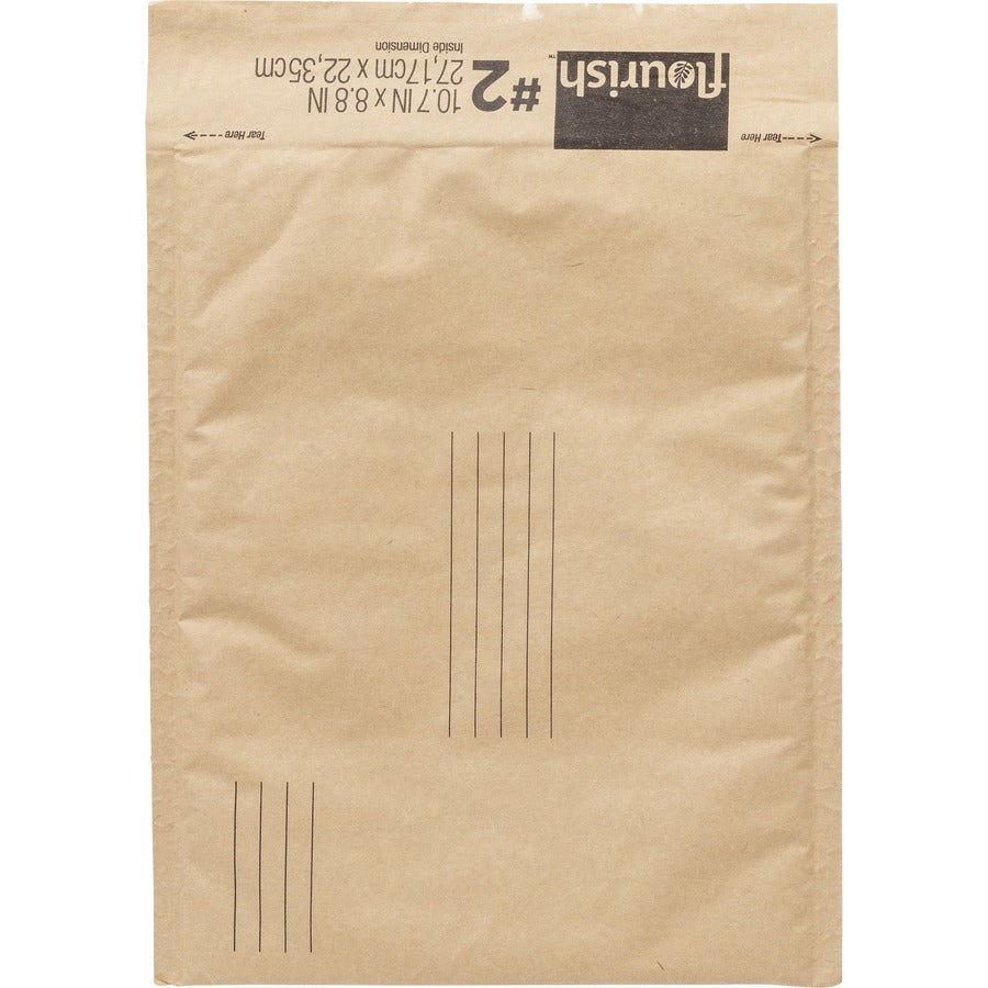 Duck Brand Flourish Honeycomb Recyclable Mailers - Mailing/Shipping - 8 4/5" Width x 10 45/64" Length - Seal - Brown - 1 Each