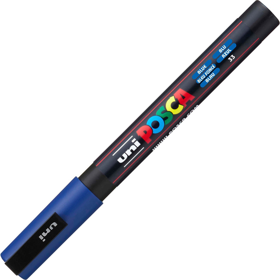 uniball&#8482; Posca PC-3M Paint Markers - Fine Marker Point - Blue Ink - Water Based, Pigment-based - 6 / Pack