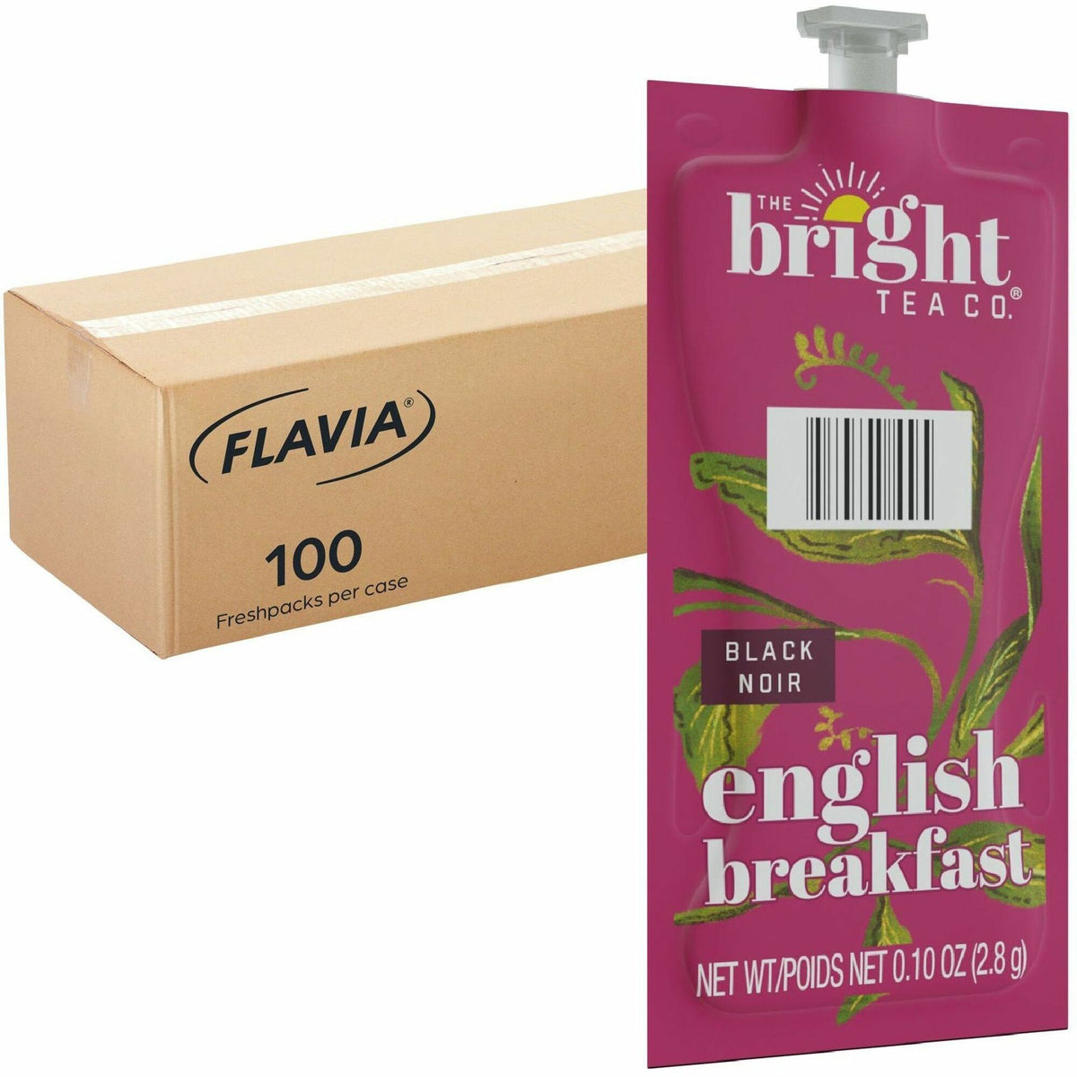The Bright Tea Co. English Breakfast Black Tea Freshpack - Compatible with Flavia Aroma, Flavia Creation 300, FLAVIA Creation 600 - Black Tea - 100 / Carton