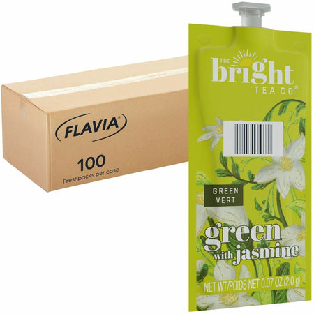 The Bright Tea Co. Jasmine Green Tea Freshpack - Compatible with Flavia Aroma, Flavia Creation 300, FLAVIA Creation 600 - Green Tea - 100 / Carton