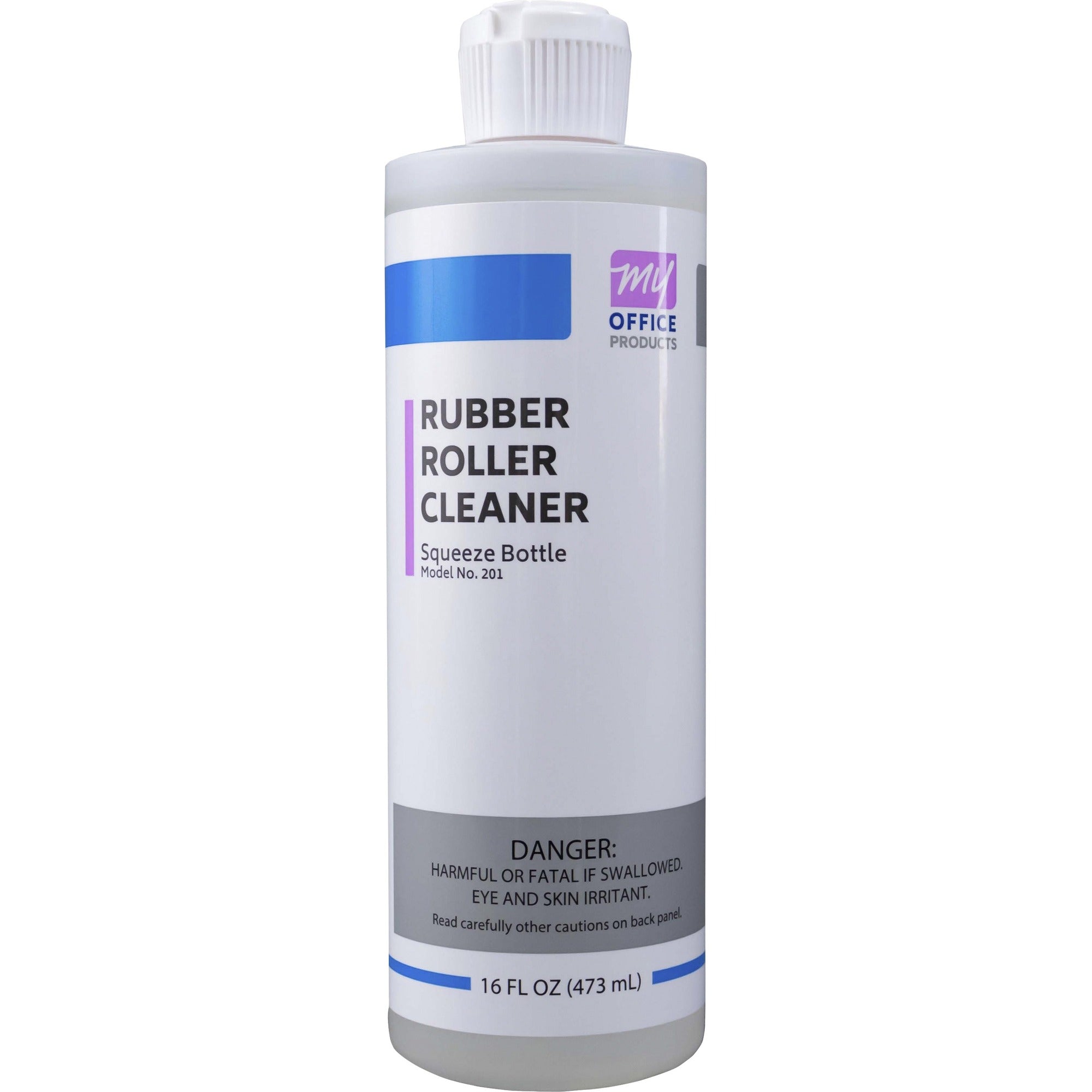 My Office Products Rubber Roller Cleaner - For Printer, Roller, Folder, Burster - 16 fl oz - WhiteSqueeze Bottle - 1 Each