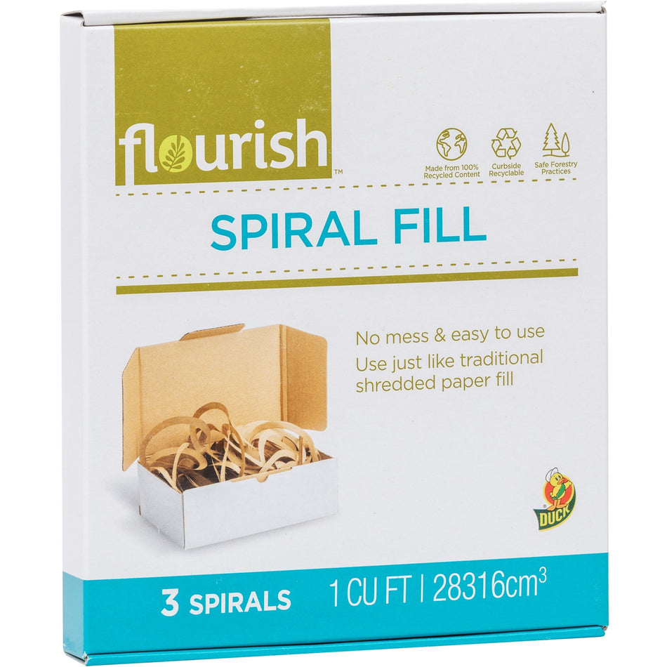 Duck Brand Flourish Spiral Cushion Fill - Mess-free, Easy to Use - Brown - 3/Box - 6 / Pack