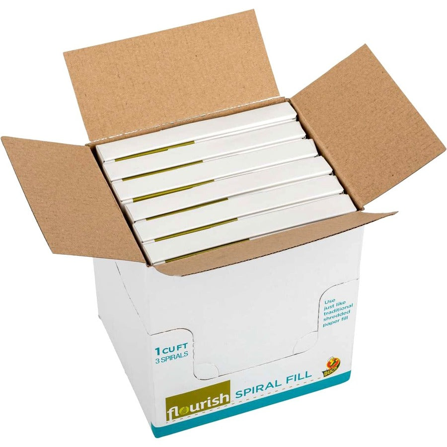 Duck Brand Flourish Spiral Cushion Fill - Mess-free, Easy to Use - Brown - 3/Box - 6 / Pack