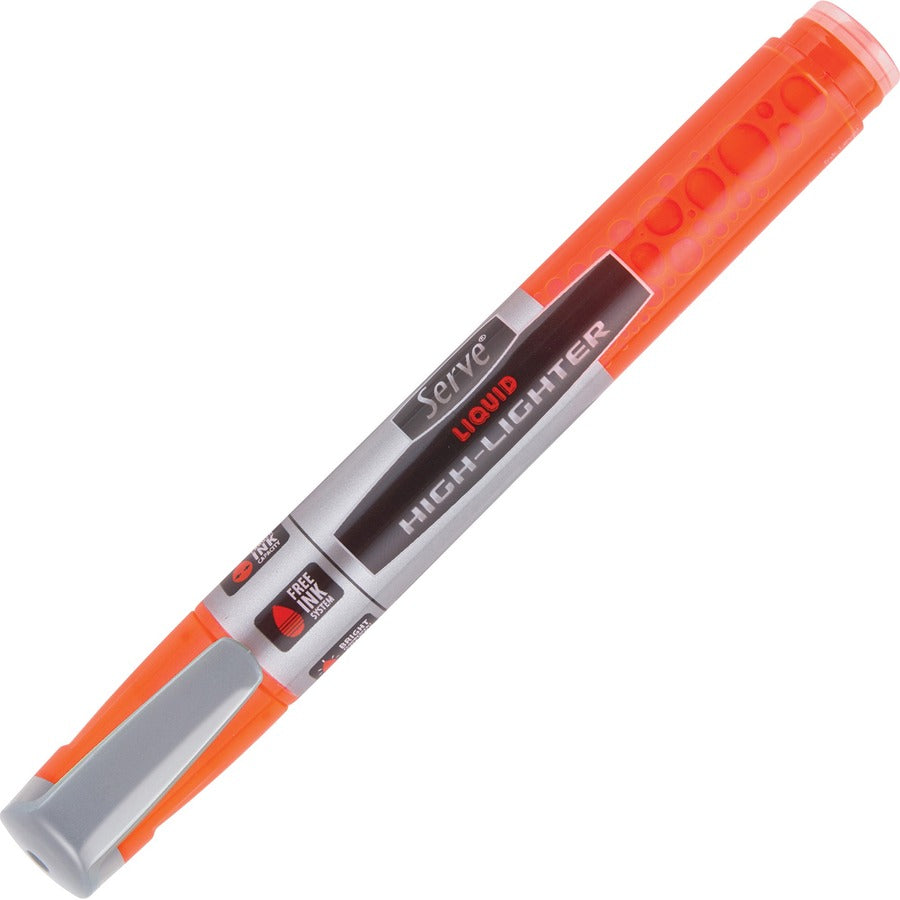 Serve Jumbo Liquid Highlighters - Chisel Marker Point - Fluorescent Assorted Ink - Pigment-based, Liquid - 4 / Set