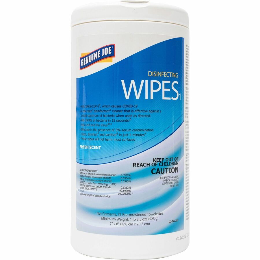 Genuine Joe Disinfecting Wipes - Front