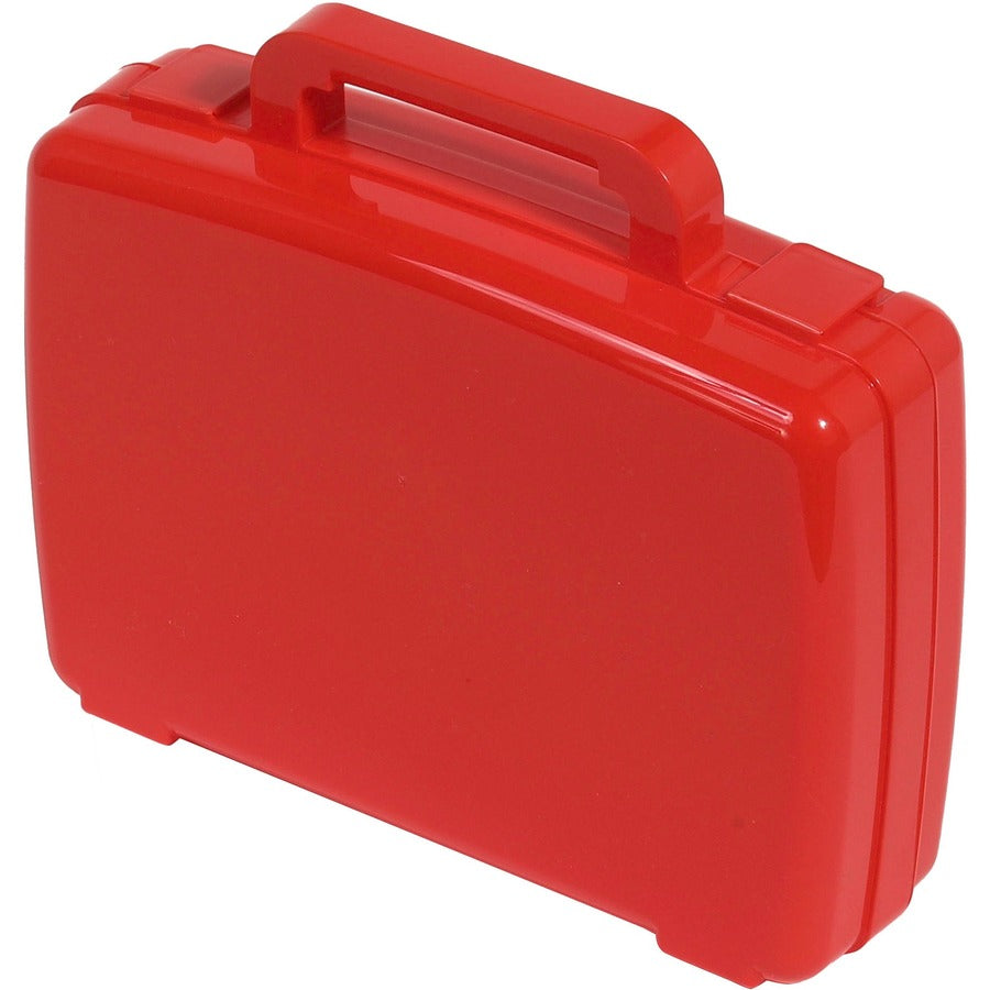 Deflecto Antimicrobial Storage Case Red - External Dimensions: 8.6" Width x 10.2" Depth x 2.7" Height - Snap-tight Closure - Plastic - Red - For Photo, Art/Craft Supplies - 1 Each