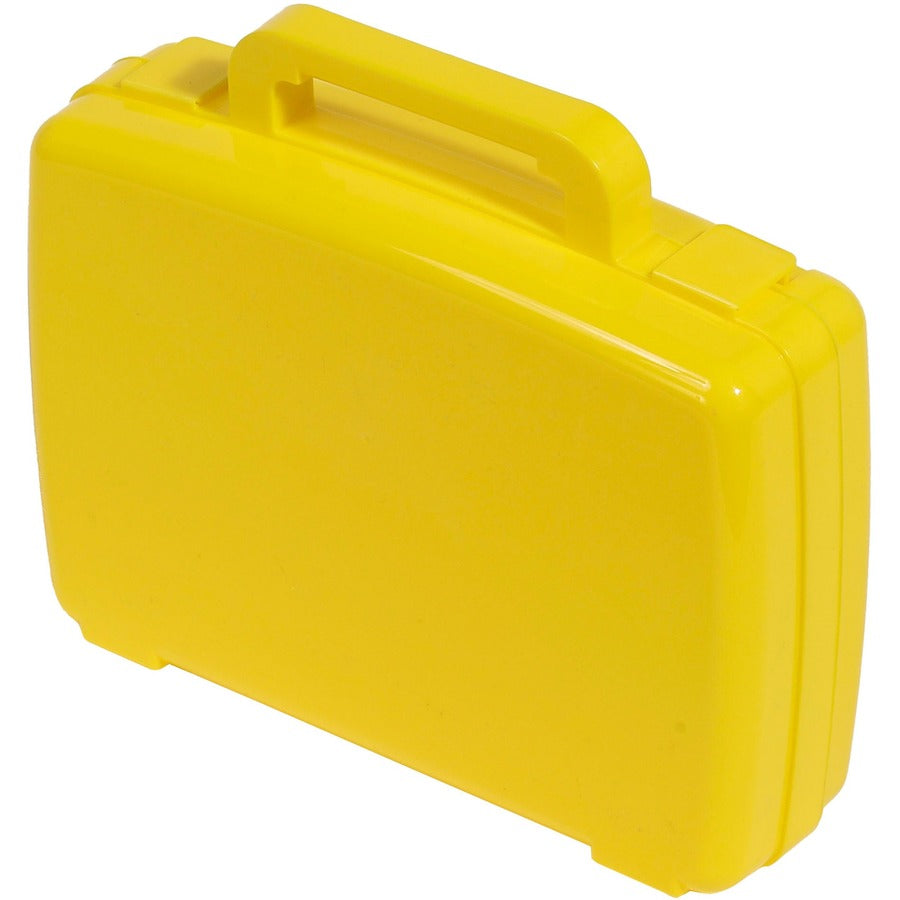 Deflecto Antimicrobial Storage Case Yellow - External Dimensions: 8.6" Width x 10.2" Depth x 2.7" Height - Snap-tight Closure - Plastic - Yellow - For Photo, Art/Craft Supplies - 1 Each