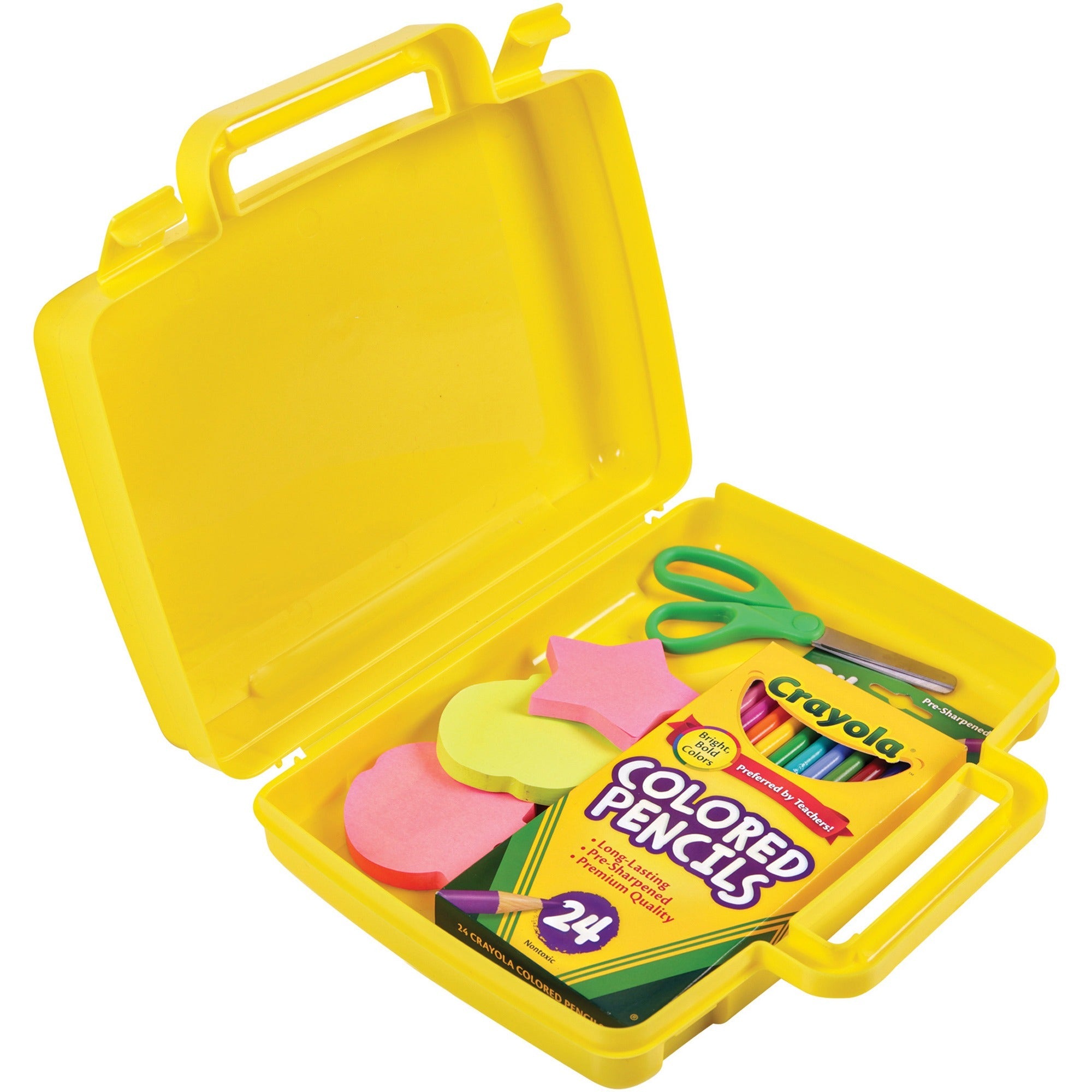 Deflecto Antimicrobial Storage Case Yellow - External Dimensions: 8.6" Width x 10.2" Depth x 2.7" Height - Snap-tight Closure - Plastic - Yellow - For Photo, Art/Craft Supplies - 1 Each
