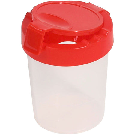 Deflecto Antimicrobial Kids No Spill Paint Cup Red - Paint, Brush - 3.93" Height x 3.46" Width x 3.93" Depth - Red - Plastic, Polypropylene - 1 Each
