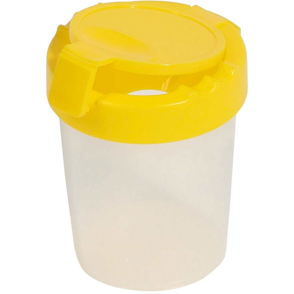 Deflecto Antimicrobial Kids No Spill Paint Cup Yellow - Paint, Brush - 3.93" Height x 3.46" Width x 3.93" Depth - Yellow - Plastic, Polypropylene - 1 Each