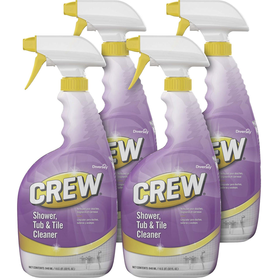 Diversey Crew Shower, Tub & Tile Cleaner - Ready-To-Use - 32 fl oz (1 quart) - Fresh Scent - Non-abrasive, Easy to Use - Red Spray Bottle - 1 Each