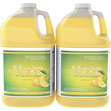 Diversey Limon Pot And Pan Detergent: Lemon Fresh Scent pH Balanced - 128 fl oz - Dish/Dishwasher Detergents