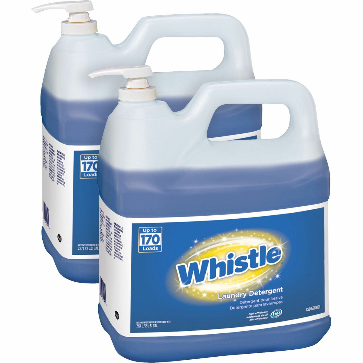 Diversey Whistle Laundry Detergent - Concentrate - 256 fl oz (8 quart) - Floral Scent - Blue - 2 / Carton