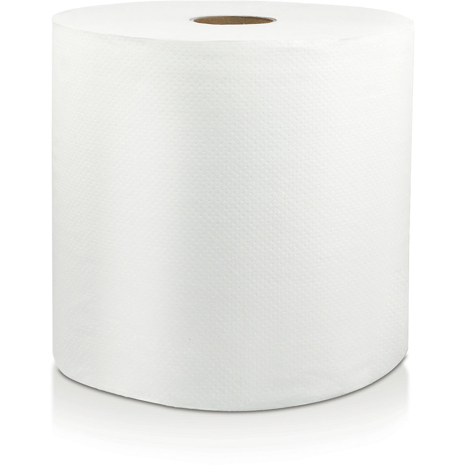 Livi VPG Select Hard Wound Towel - 1 Ply - 8" Width x 600 ft Length - 1 13/16" Core - White - Fiber - 6 / Carton
