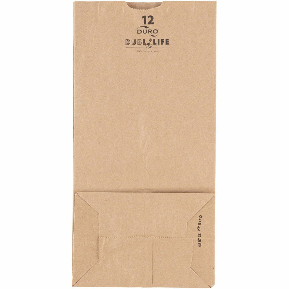 DURO Dubl Life SOS Bags - 7.06" Length x 4.50" Width - Brown - Kraft Paper - Grocery, Food - Recycled/ - 500 / Carton