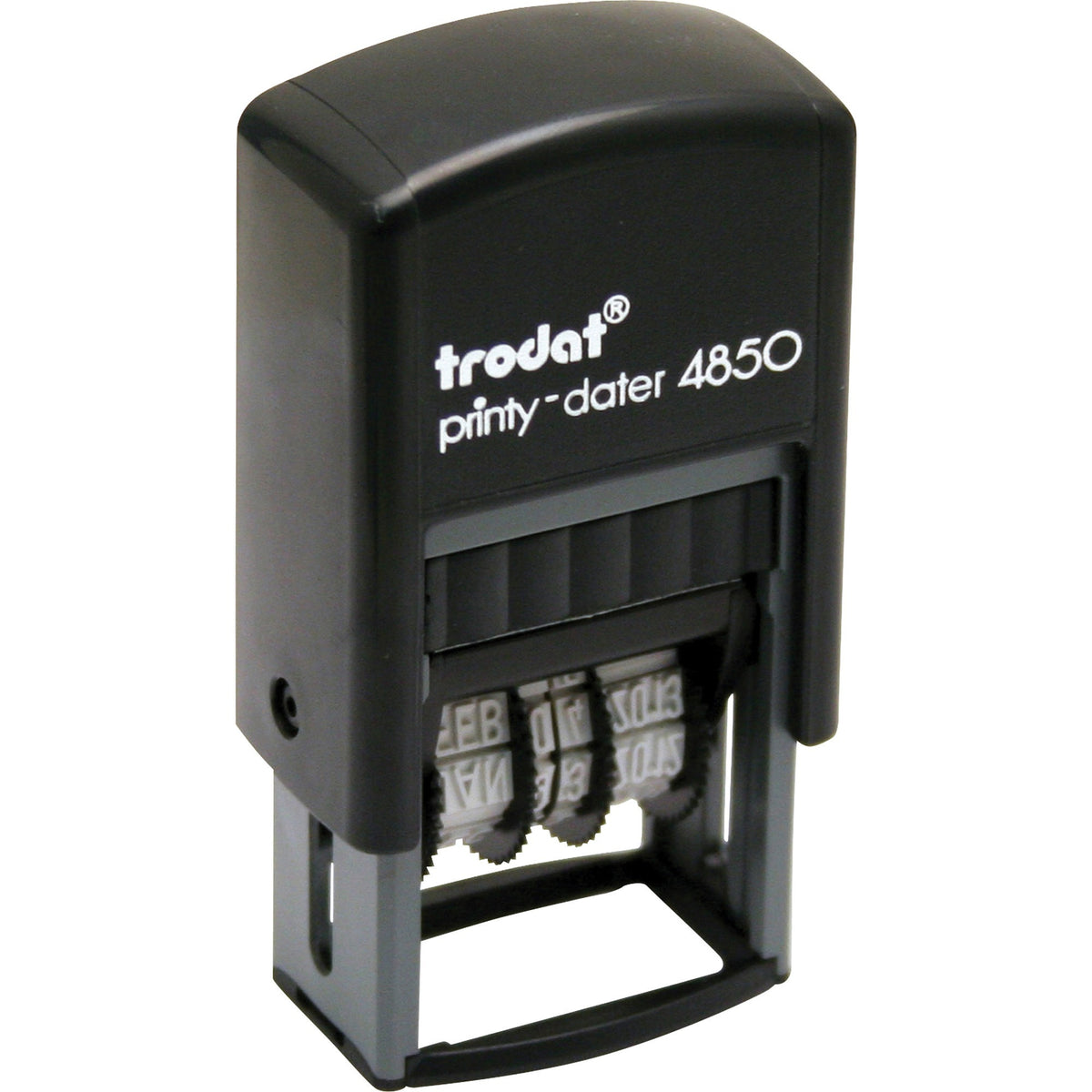 Trodat Micro 5-in-1 Date Stamp - Date Stamp - E-MAILED, FAXED, PAID, RECEIVED - 0.75" Impression Width - 10000 Impression(s) - 4 Bands - Assorted - Plastic Plastic - Recycled - 1 Each