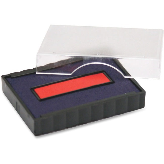 Printy 5-In-1 Date Stamp Replacement Pad - Blue, Red Ink - Plastic - 1 Each