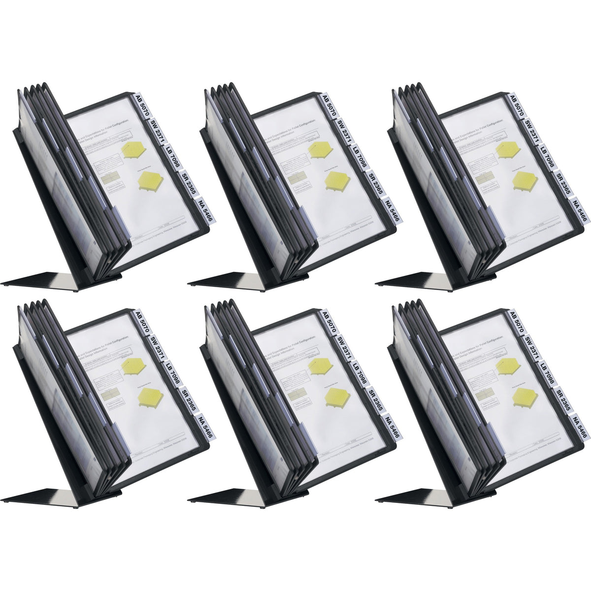 DURABLE Table 10 Display Panel System - Table - Support A4 Media - Sturdy, Rugged, Anti-glare, Non Expandable - Black - 6 / Carton