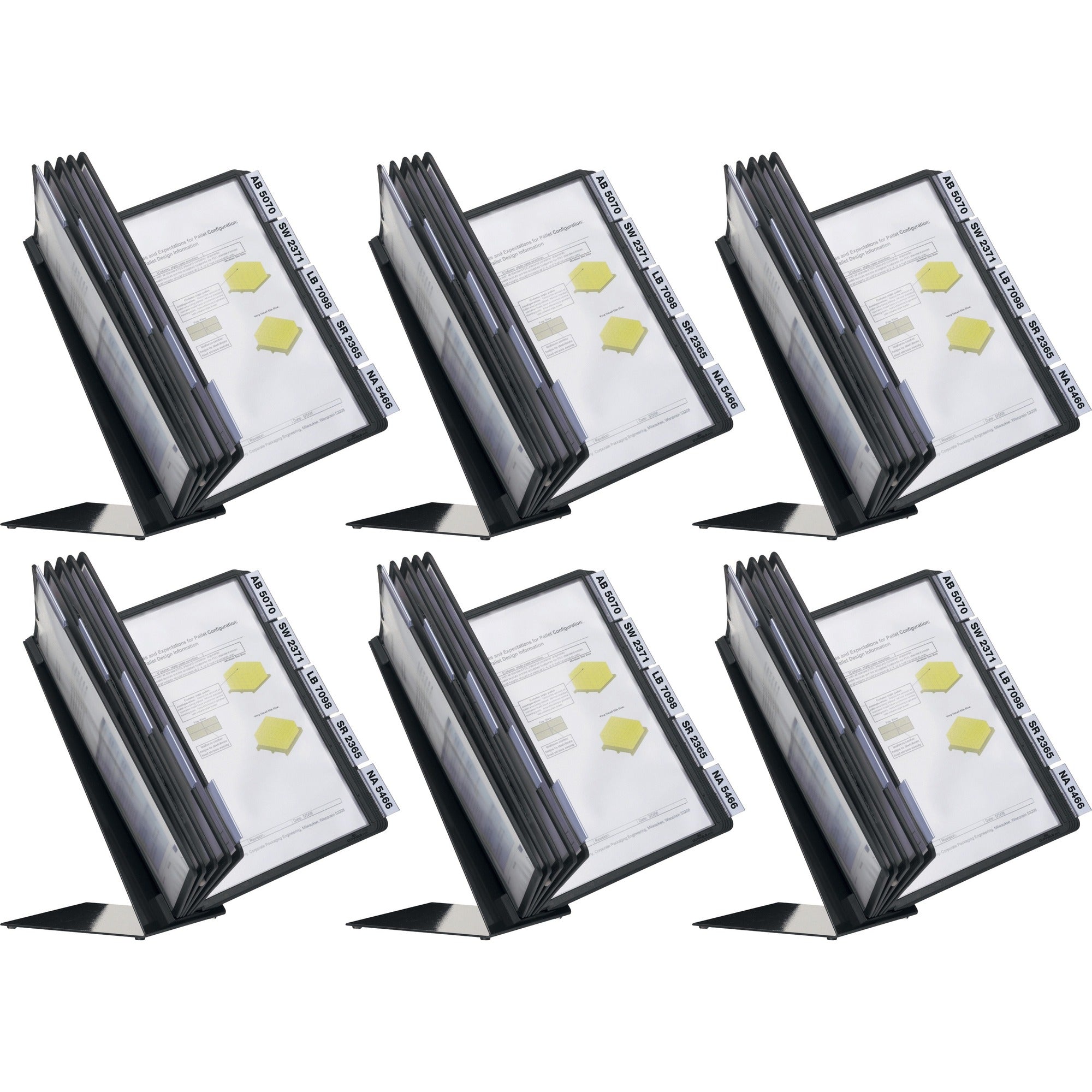 DURABLE Table 10 Display Panel System - Table - Support A4 Media - Sturdy, Rugged, Anti-glare, Non Expandable - Black - 6 / Carton