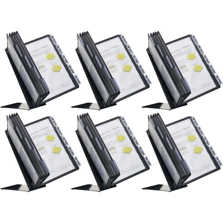DURABLE Table 10 Display Panel System - Table - Support A4 Media - Sturdy, Rugged, Anti-glare, Non Expandable - Black - 6 / Carton