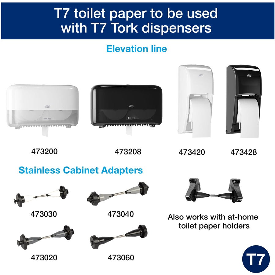 TORK Coreless High-Capacity Toilet Paper Roll White T7 - 2 Ply4" Length - 750 Sheets/Roll - 4.75" Roll Diameter - White - Paper - 36 / Carton