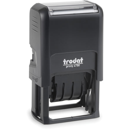 Printy 5-in-1 Date Stamp - Date Stamp - ENTERED, FAXED, PAID, RECEIVED - 10000 Impression(s) - Red, Blue - Recycled - 1 Each