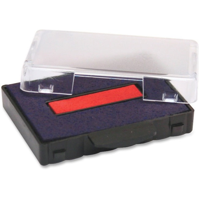 Trodat T5444 Replacement Ink Pad - Red, Blue Ink - Plastic - 1 Each
