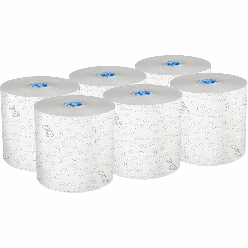 Scott Pro High-Capacity Hard Roll Towels with Elevated Design & Absorbency Pockets - 7.50" Width x 700 ft Length - 1 3/4" Core - Elevated Scott Design - White - Paper - 6 / Carton