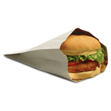 Bagcraft Foil Insulator Sandwich Bags - 5.50" Width x 2" Depth - White - Sandwich, Fried Chicken - 1000 / Carton