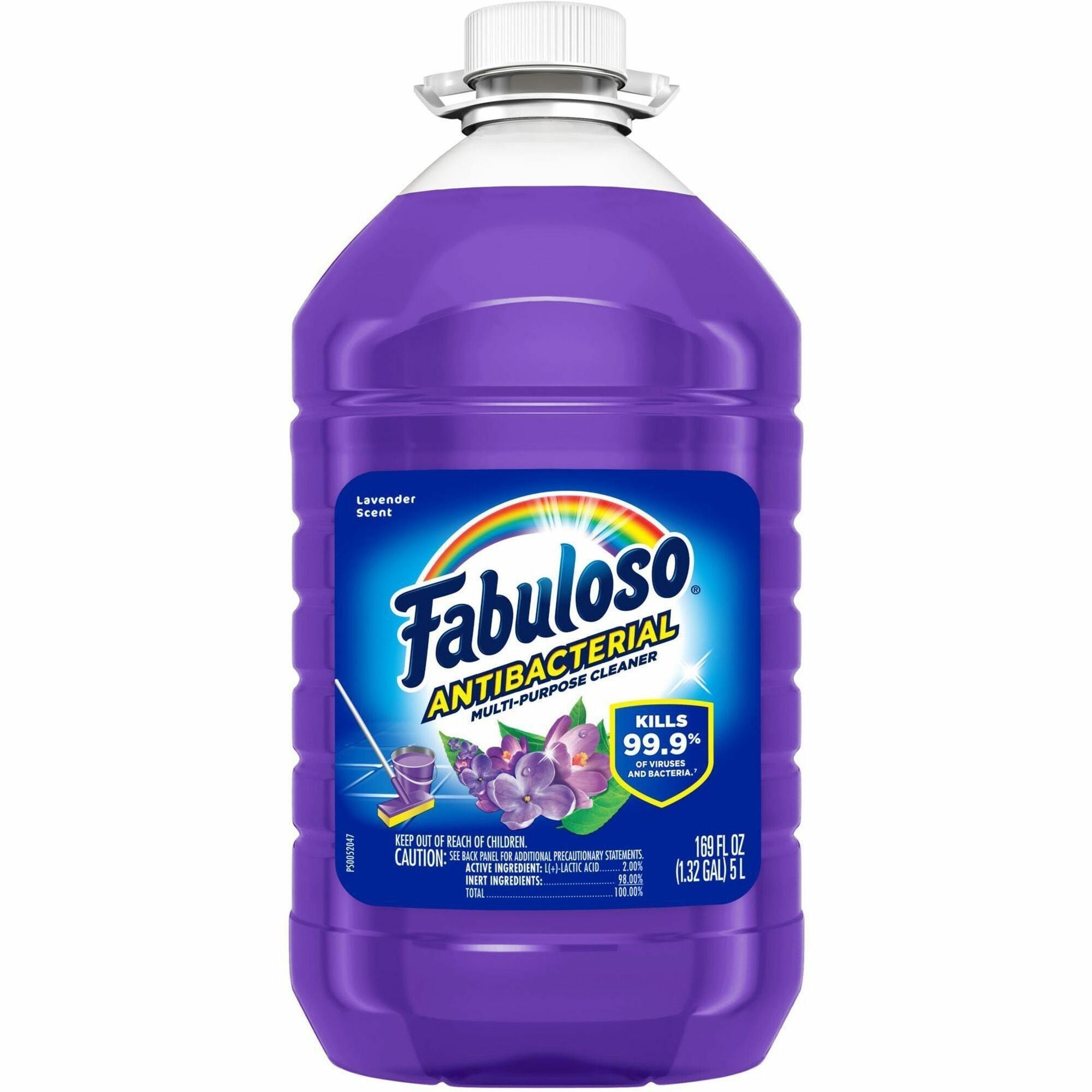 Fabuloso Antibacterial Cleaner - 169 fl oz (5.3 quart) - Lavender Scent - Antibacterial, Rinse-free, Residue-free, Long Lasting - Purple Bottle - 1 Each