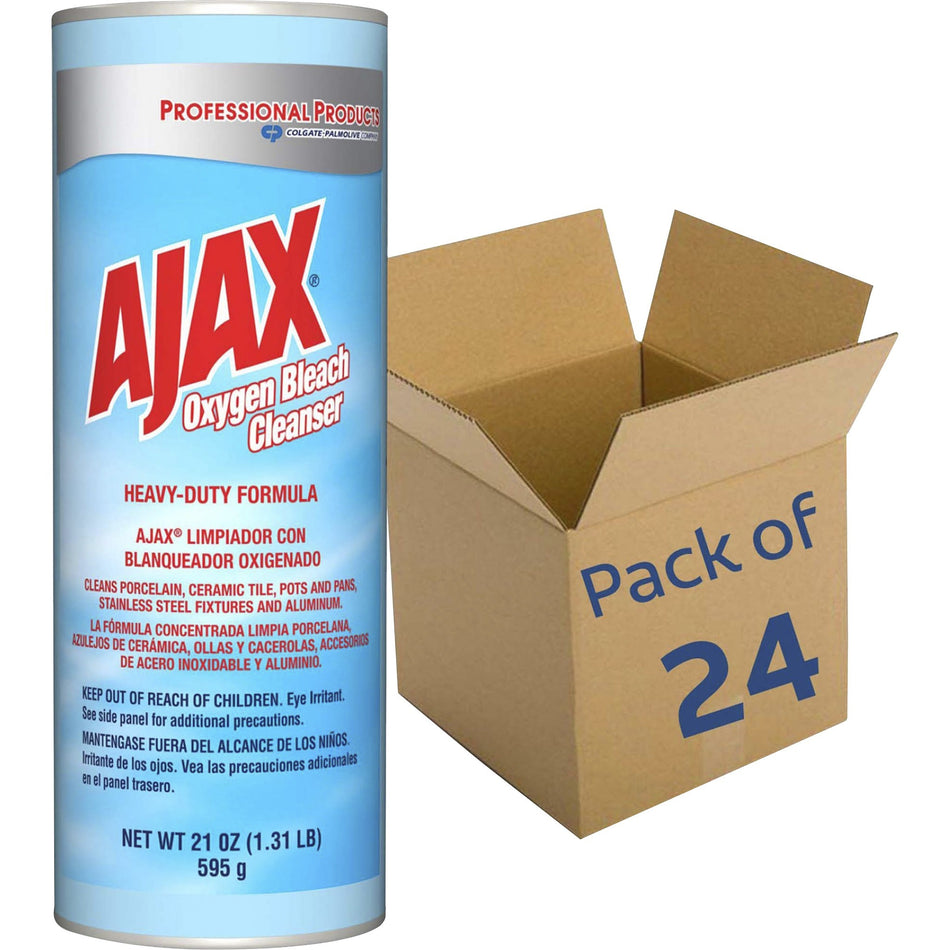 AJAX Oxygen Bleach Cleanser - 21 oz (1.31 lb) - Pleasant Scent - Heavy Duty - Blue - 24 / Carton