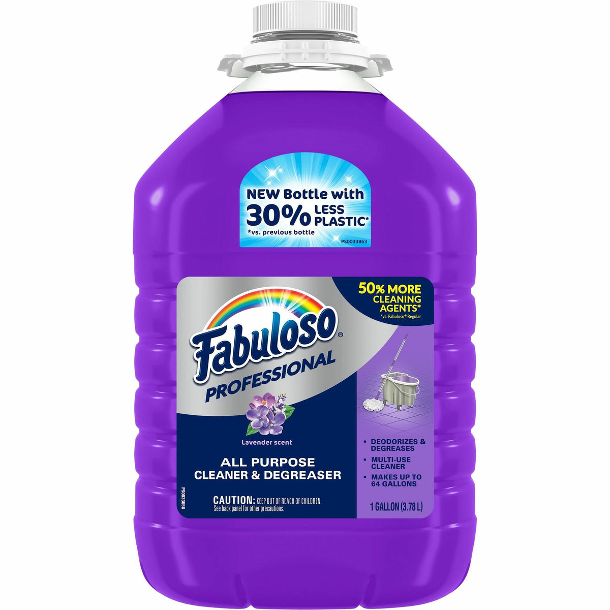 Fabuloso All-Purpose Cleaner - 128 fl oz (4 quart) - Lavender, Fresh Scent - Long Lasting, pH Neutral, Rinse-free, Deodorize, Easy to Use, Residue-free - Purple Bottle - 1 Each