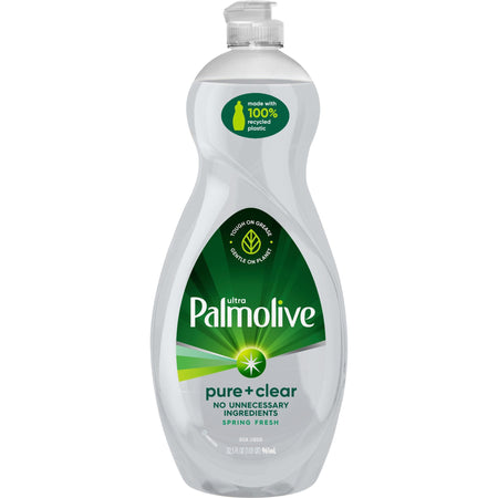 Palmolive Pure/Clear Ultra Dish Soap - 32.5 fl oz (1 quart) - Hypoallergenic, Fragrance-free, Dye-free, Phosphate-free, Paraben-free, Biodegradable, Eco-friendly - Clear - 1 Each
