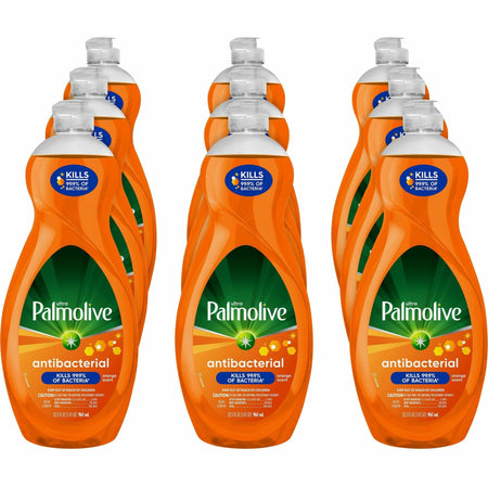 Palmolive Antibacterial Ultra Dish Soap - Concentrate - 35.2 fl oz (1.1 quart) - pH Balanced, Residue-free, Non-abrasive, Antibacterial - Orange - 9 / Carton