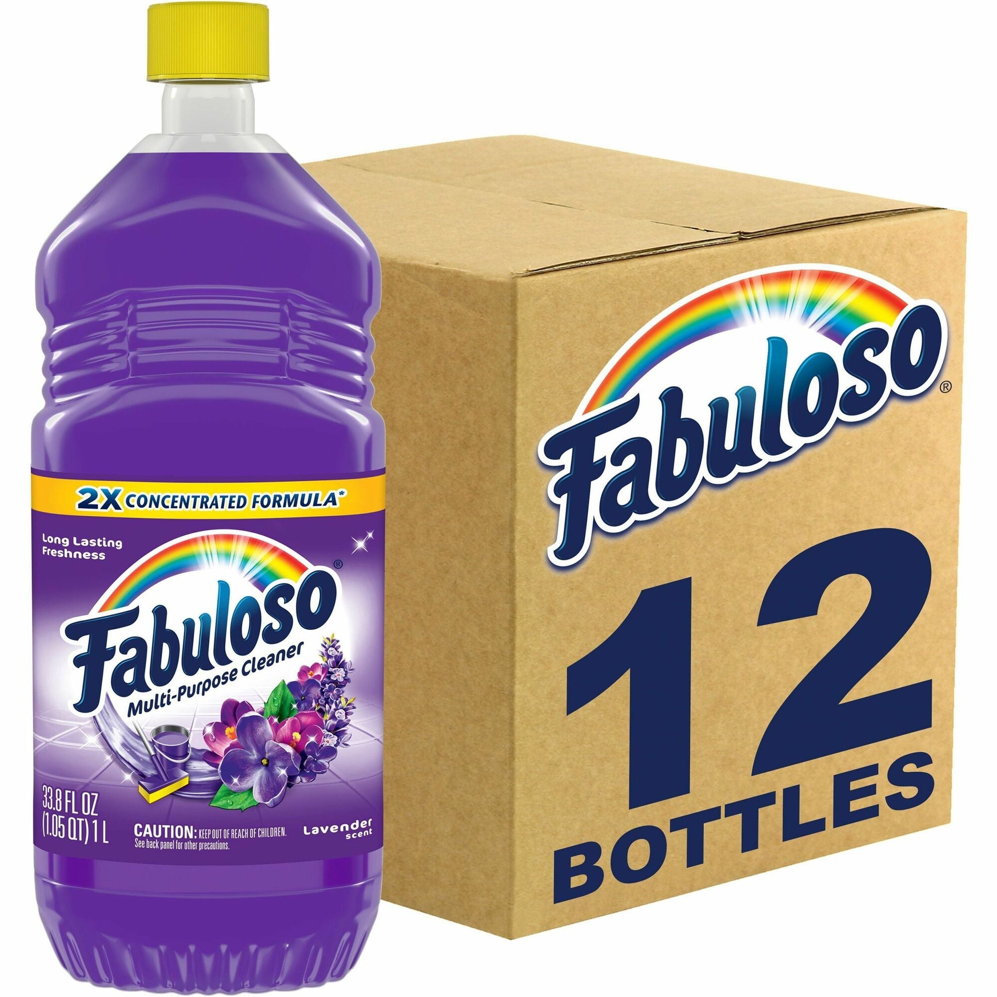 Fabuloso All-Purpose Cleaner - 33.8 fl oz (1.1 quart) - Lavender Scent - Rinse-free, Residue-free, Long Lasting - Lavender - 12 / Carton