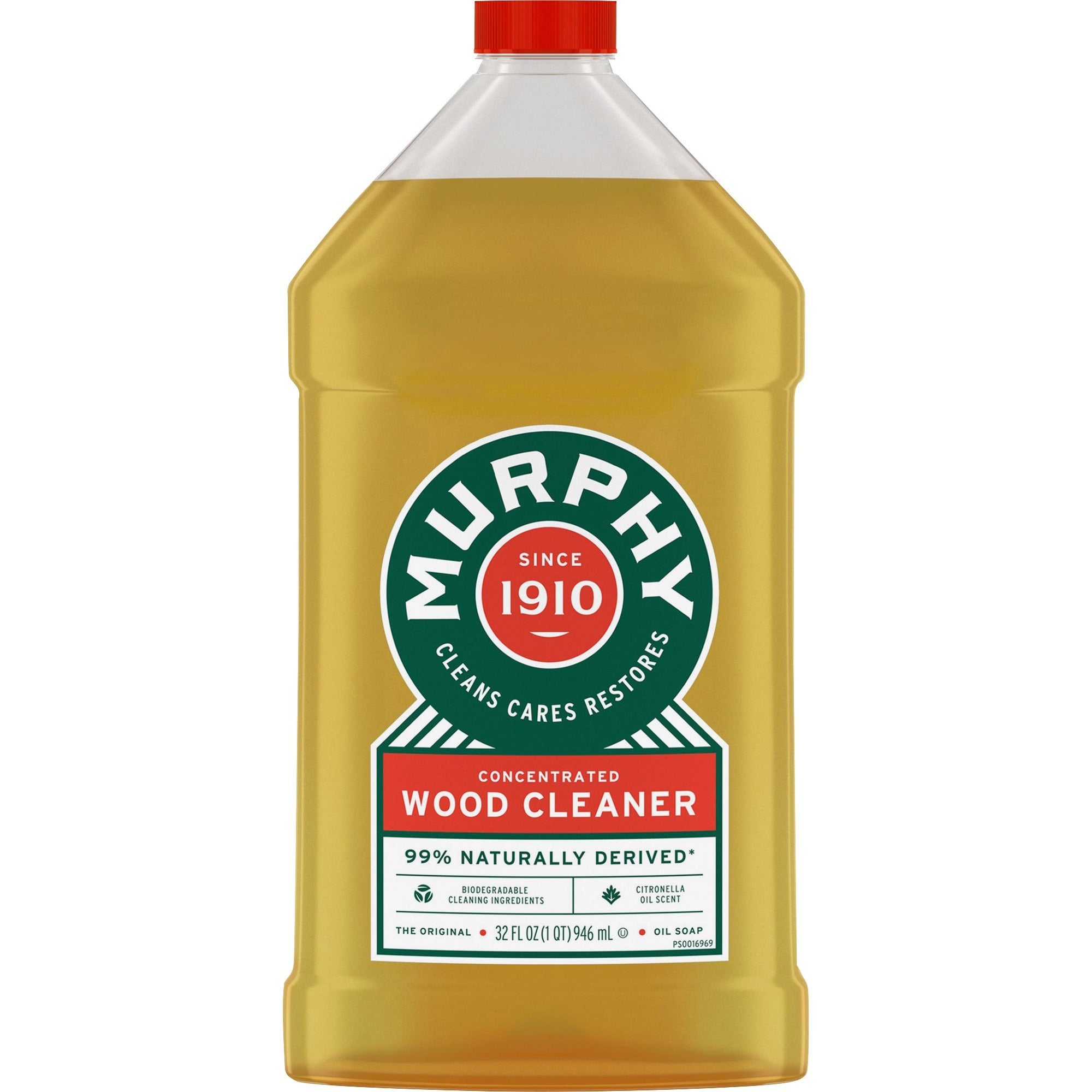 Murphy® Oil Soap Wood Cleaner - Ready-To-Use - 32 fl oz (1 quart) - Phosphate-free, Ammonia-free, Bleach-free - Gold Bottle - 1 Each