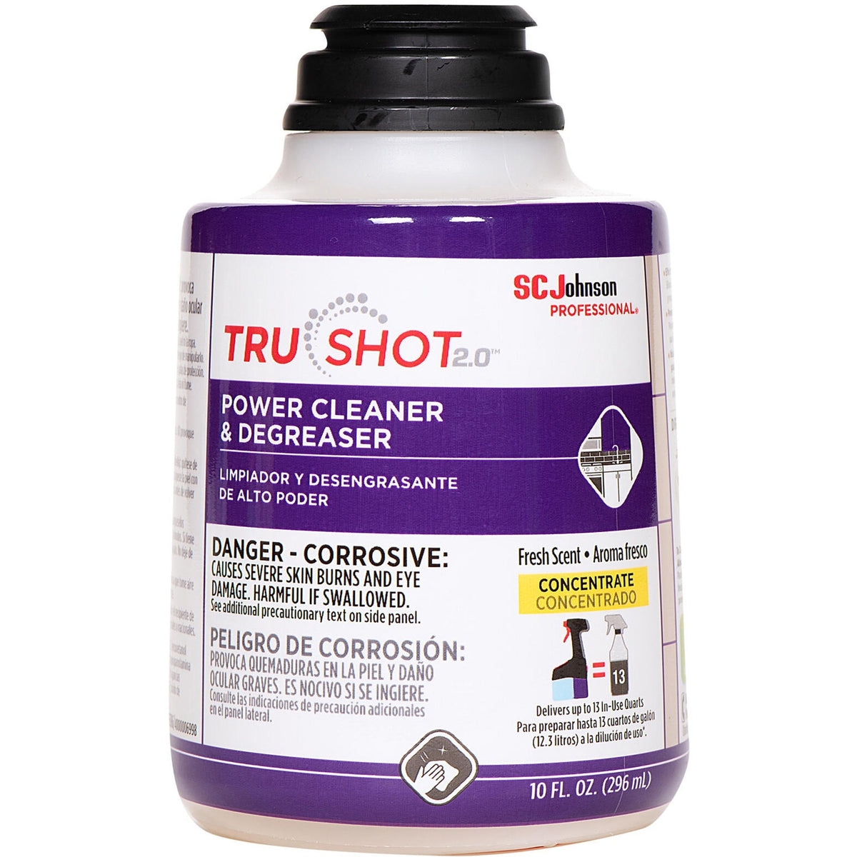 TruShot 2.0 Power Cleaner and Degreaser - Concentrate - 10 fl oz (0.3 quart) - Clean Fresh Scent - Butyl-free - Purple Cartridge - 4 / Carton