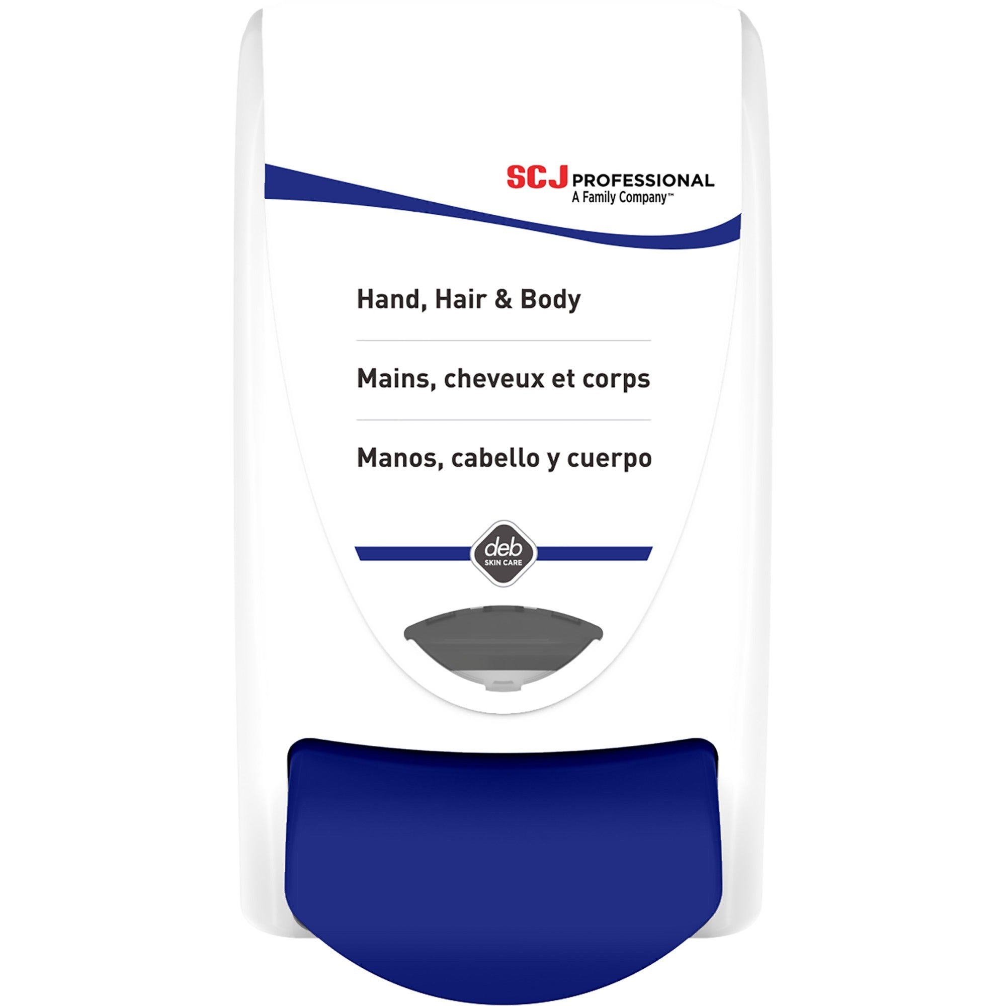 SC Johnson Cleanse Hand, Hair and Body Dispenser - Manual - 1.06 quart Capacity - Hygienic, Push Button, Anti-bacterial, Wear Resistant, Site Window, Locking Mechanism - White - 1 Each