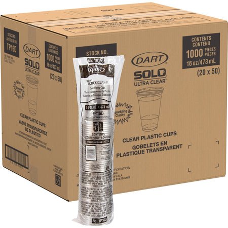 Solo Ultra Clear 16 oz Practical-Fill Cold Cups - 2000