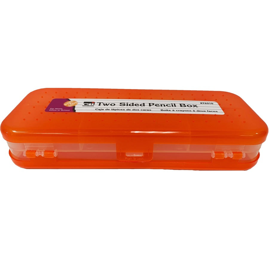 Charles Leonard Double-sided Pencil Boxes - 1.50" Height x 8.50" Width x 3.50" Depth - Double Sided - Assorted - 24 / Display Box