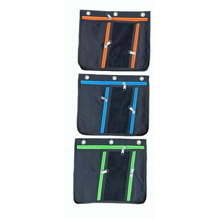 Charles Leonard Triple-pocket Pencil Pouches - 11" Height x 9.5" Width - Ring Binder - Multi - Nylon - 24 / Display Box