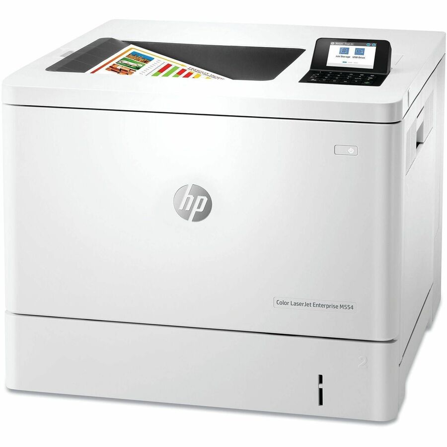 HP LaserJet Enterprise M554 M554dn Desktop Laser Printer - Color - Left