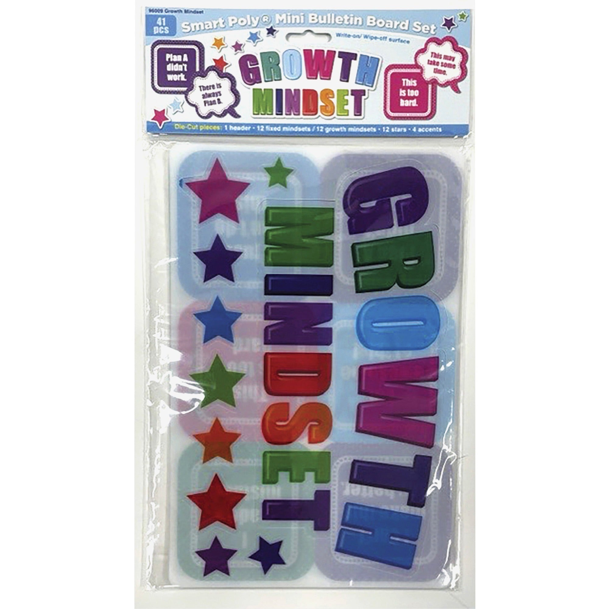 Ashley Smart Poly Growth Mindset Bulletin Set: Fun Interactive Learning - Board Sets & Trim