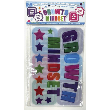 Ashley Smart Poly Growth Mindset Bulletin Set: Fun Interactive Learning - Board Sets & Trim
