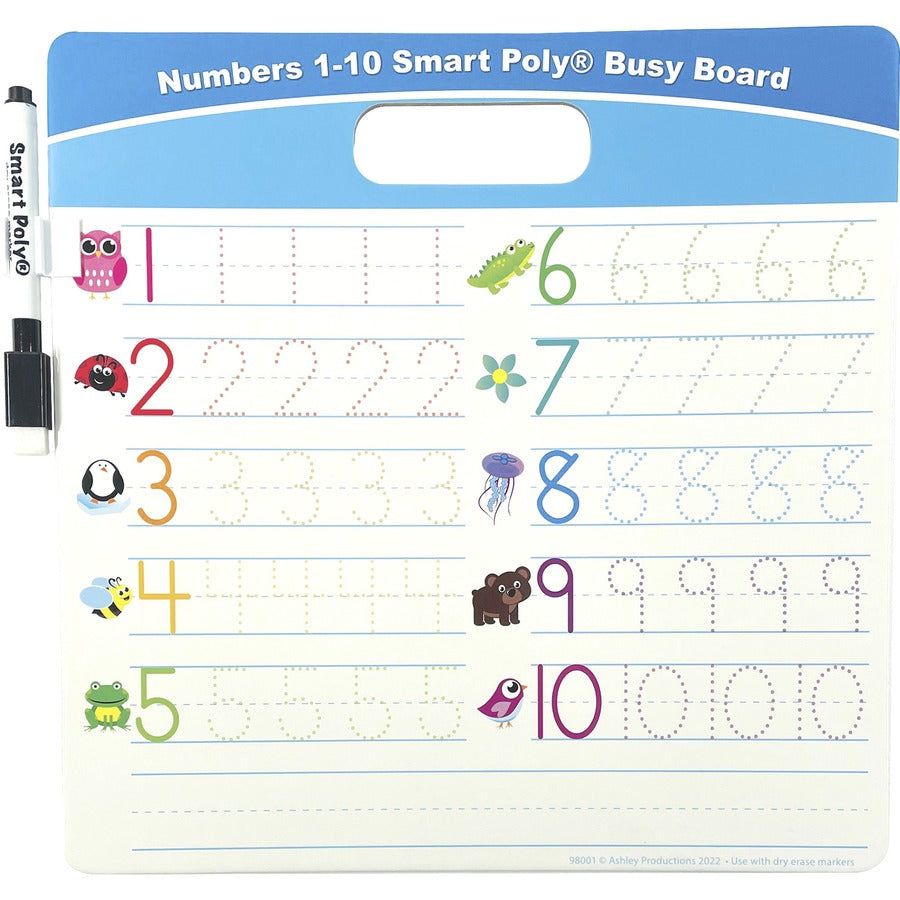 Ashley Numbers 1 - 10 Smart Poly Busy Board - Rear