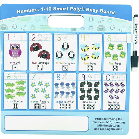 Ashley Numbers 1 - 10 Smart Poly Busy Board - Front